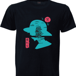 One Piece Luffy Blue Silhouette T-Shirt