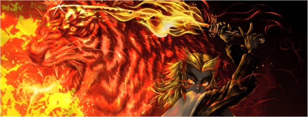 Demon Slayer Sengoku Tiger Desk Mat - Image 2