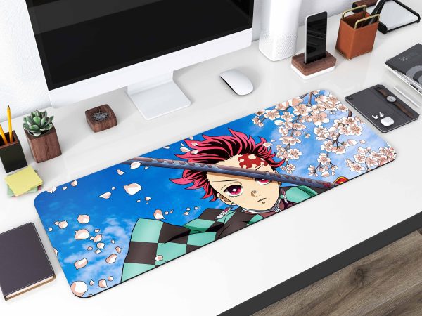 Demon Slayer Tanjiro Sakura Flower Desk Mat