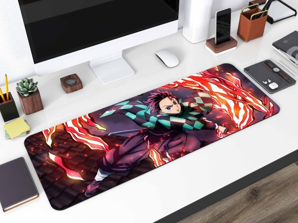 Demon Slayer Tanjiro Fire Breathing Desk Mat